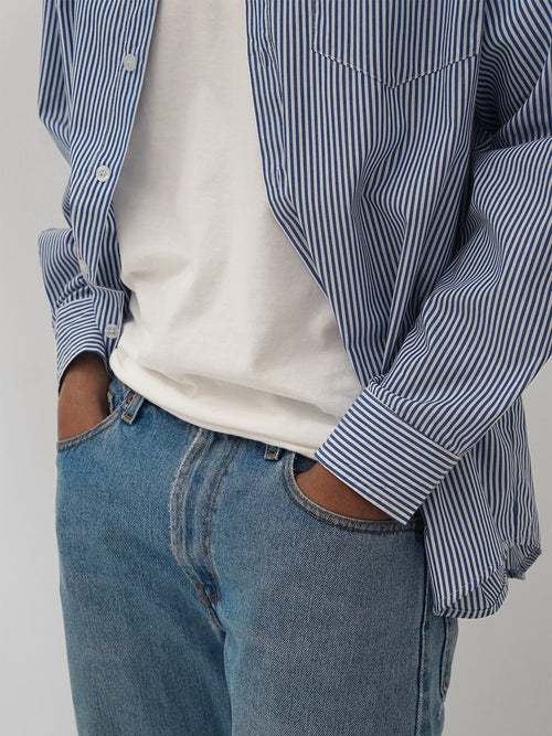 Button Up Shirt Blue Stripe