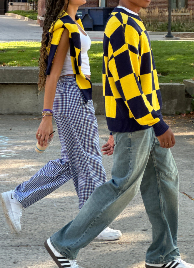 Checkerboard Sweater UMich