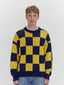 blue and yellow checkerboard sweater one dna michigan