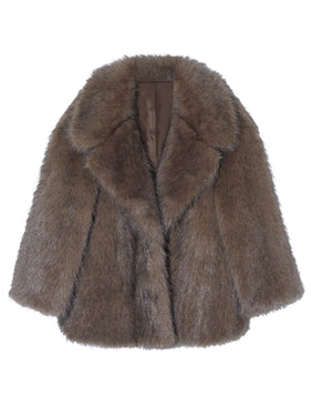 faux fur jacket light brown