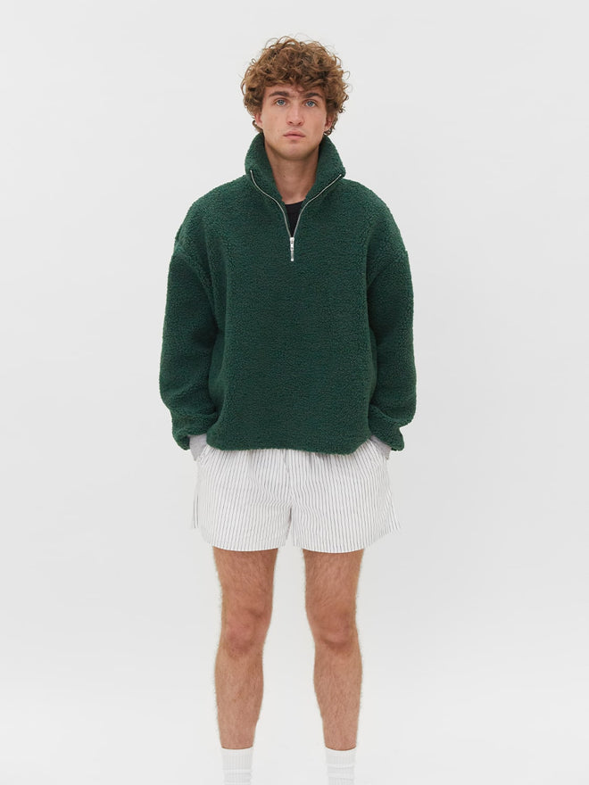 forest green sherpa pullover one dna