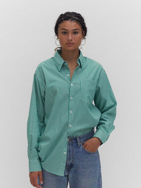 green striped dress shirt