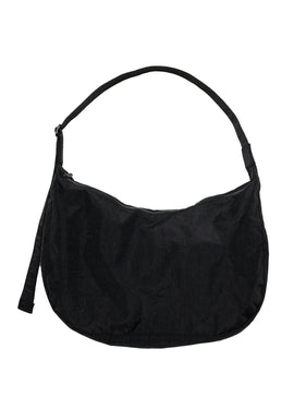 large black shoulder bag with zipper