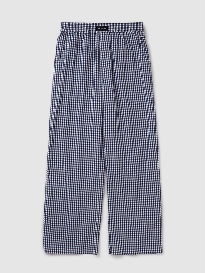 navy gingham lounge pant one dna