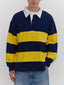 rugby polo navy and yellow stripe one dna