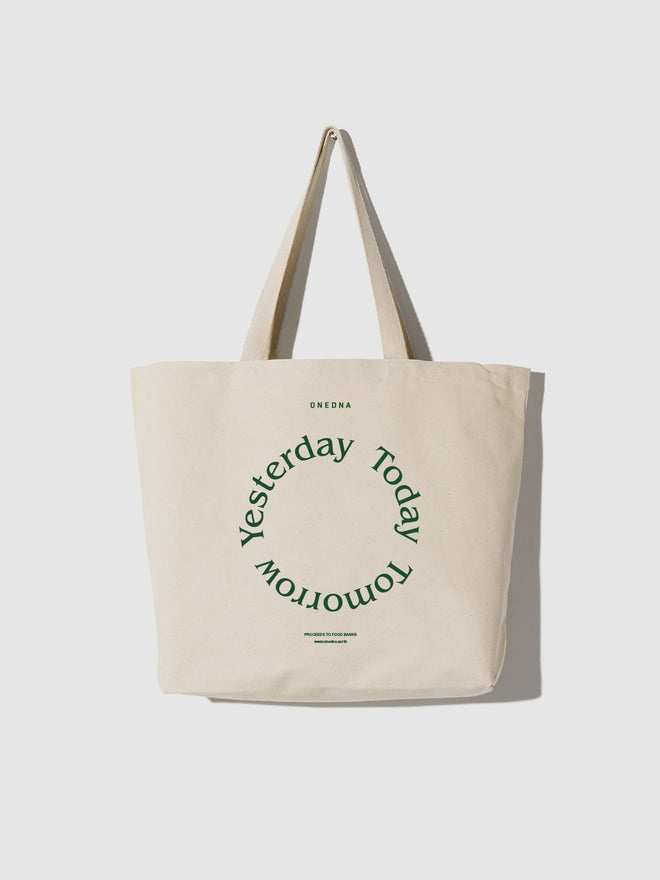 tote bag with yesterday today tomorrow